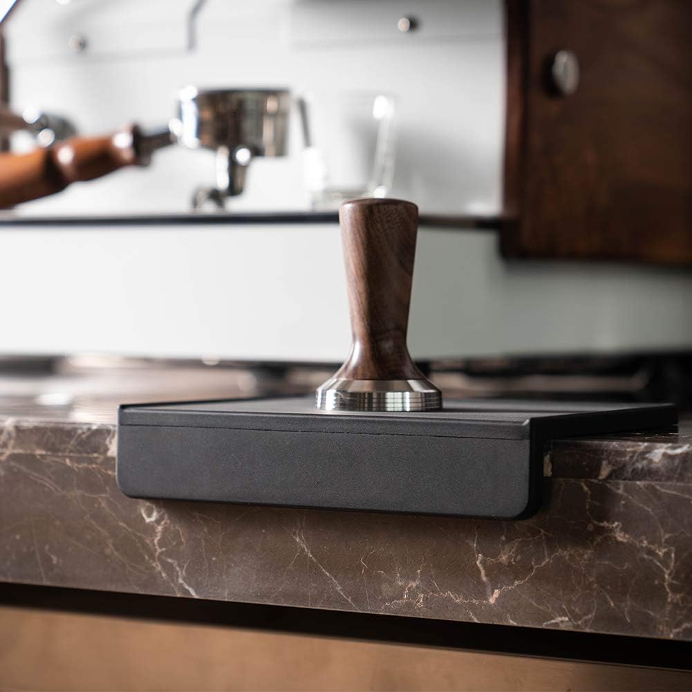 Watchget Espresso-workstation mat enhances organized coffee prep.