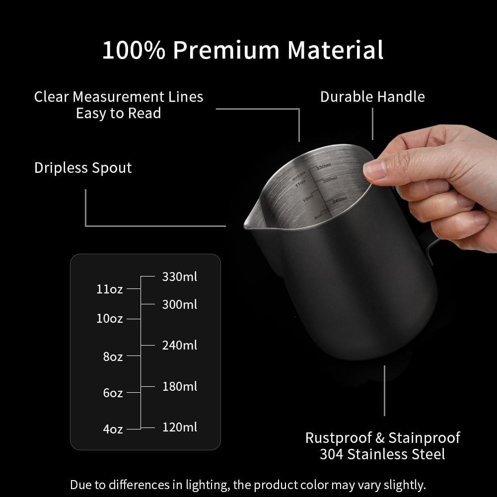 Watchget 900ml black-coated pitcher highlights durable coating and heavy use