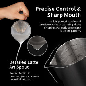 Watchget 900ml pitcher showcasing heat resistance in professional frothing