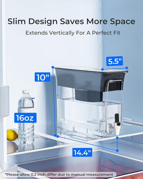 Waterdrop 35-Cup slim dispenser with top handle for easy pouring.