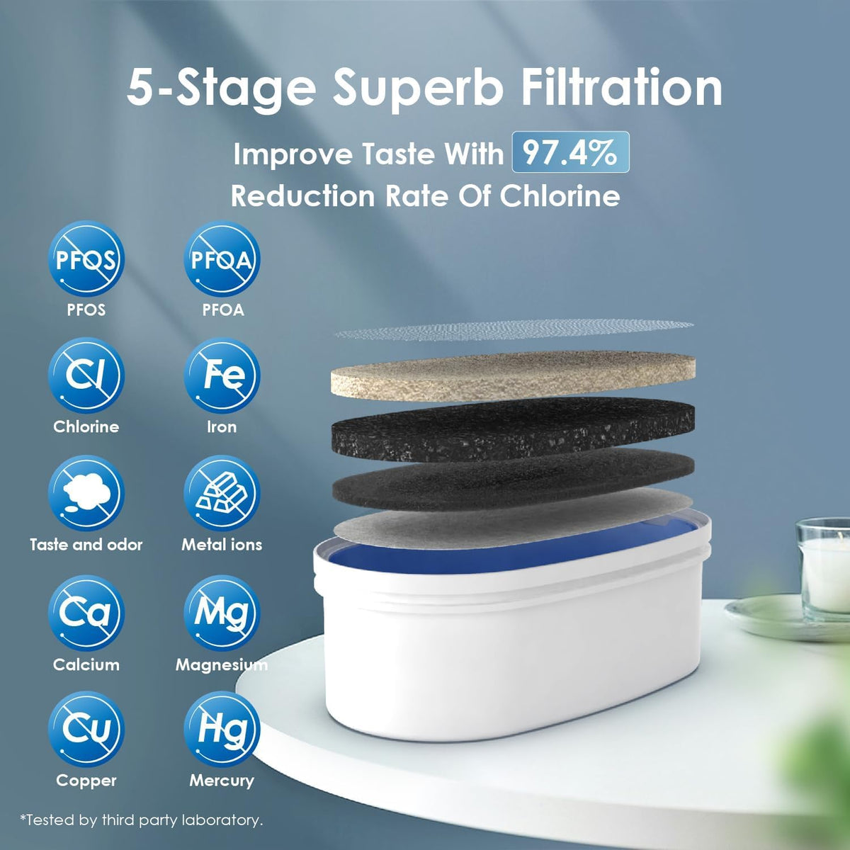 Waterdrop dispenser inside a fridge highlighting space-saving profile.