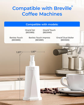 Waterdrop BES008 filter with Breville BES985 shows TÜV SÜD certified safety