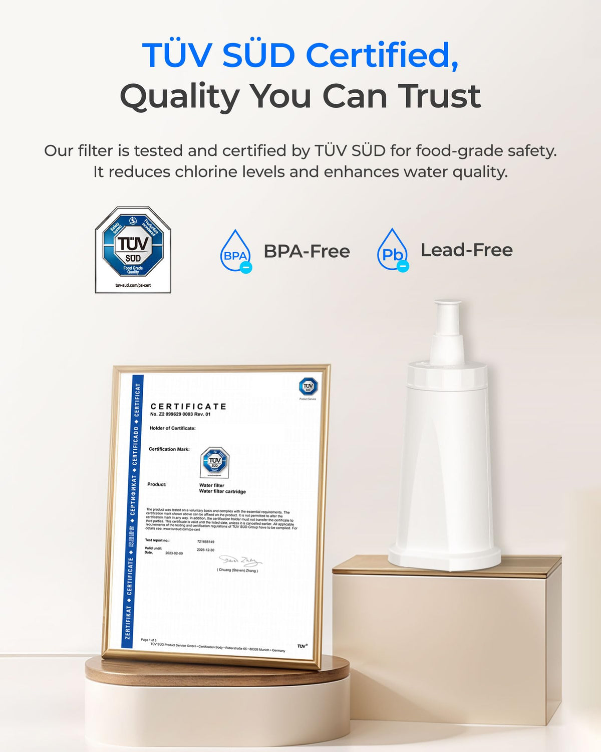 Waterdrop BES008 filter demonstrates anti-scale components for machine longevity