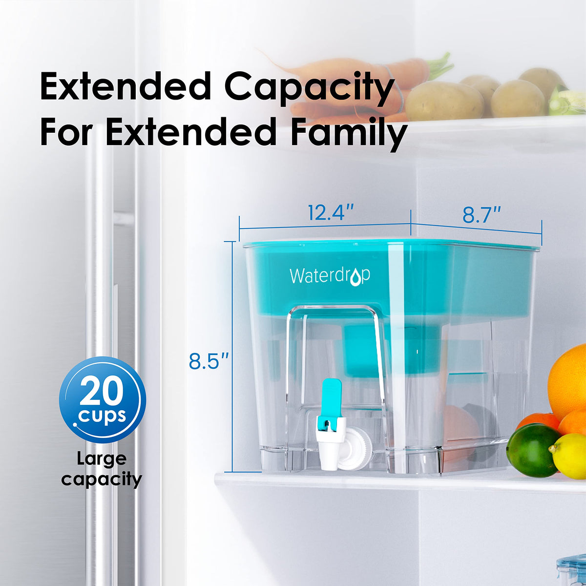 Waterdrop BPA-free, food-grade materials maintain safe water contact.