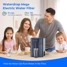 Waterdrop ED04B-L with 27-cup capacity, ideal for shared spaces and quick refills.