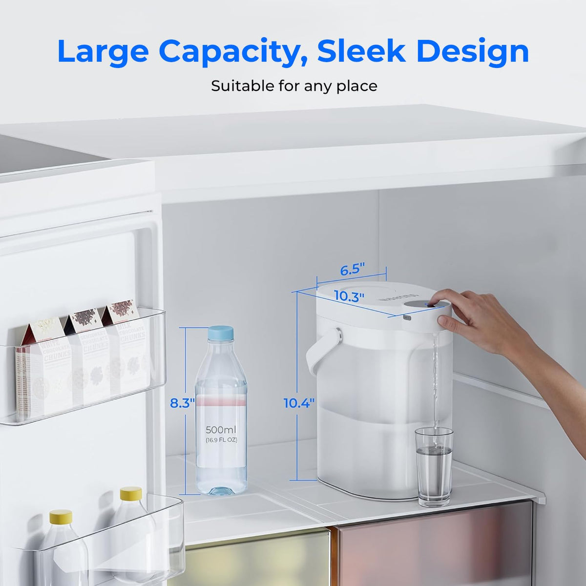 White sleek Waterdrop ED06W design complements modern kitchens.