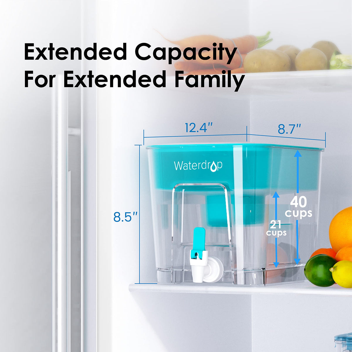 Waterdrop NSF-certified replacement filter ensures reliable reduction of contaminants.