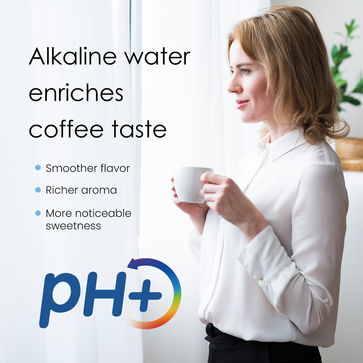 Waterdrop PF-AL improves coffee flavor by reducing water acidity.