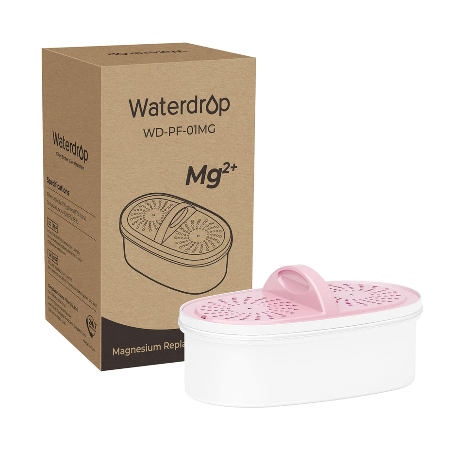 Waterdrop PF-01MG magnesium filter cartridge packaging highlighting enhanced flavor potential