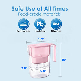 Waterdrop PT-05P pink lid highlights hands-free pouring for convenient use