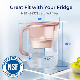 Waterdrop PT-07R pink pitcher with lid closed for hygienic use