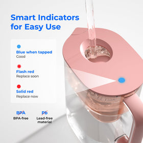 Waterdrop PT-07R pink pitcher shows ten-cup capacity for family hydration