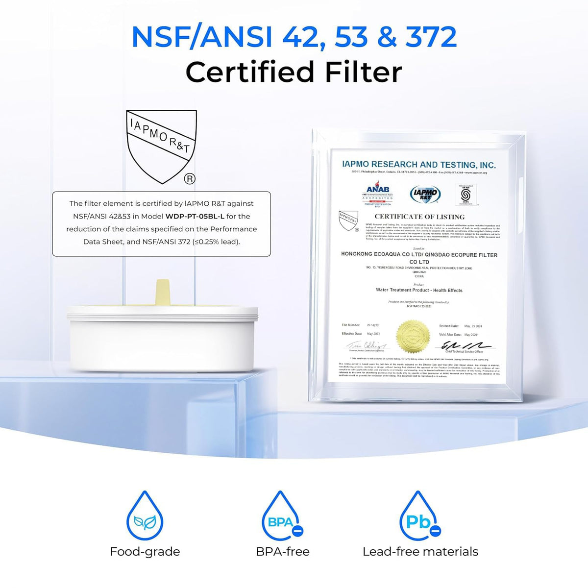 Waterdrop PT-72BL filling water step capturing easy refills