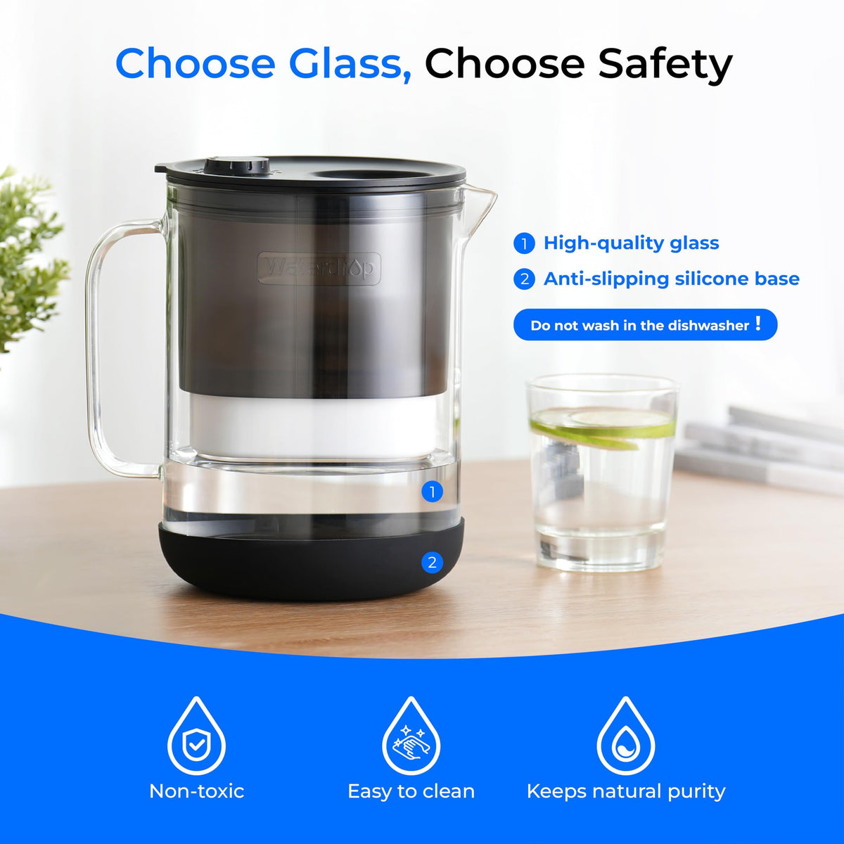 Waterdrop PT-72BL filter cartridge inside view highlights 5-stage filtration