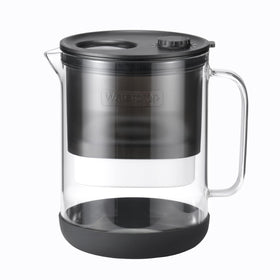 Waterdrop PT-72BL glass pitcher front view for purified water and stylish kitchen use