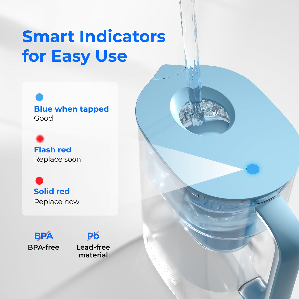 Waterdrop PT-07B-A pitcher fits in fridge for convenient daily hydration
