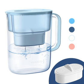 Waterdrop PT-07B blue pitcher front view for purified drinking water