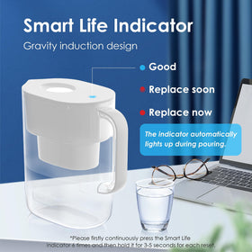 Intelligent LED indicator helps track filter life.