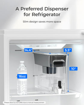 Waterdrop Slim alkaline dispenser top view highlighting easy-lift handle for filling.