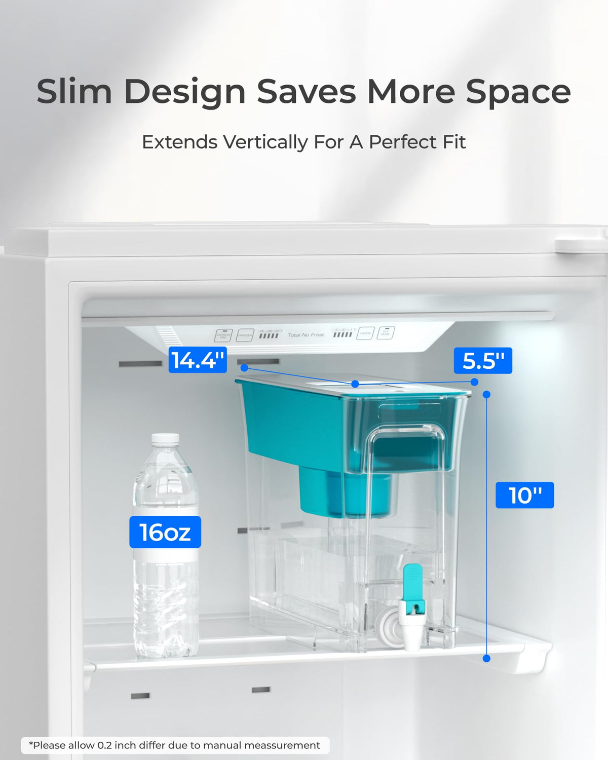Waterdrop Slim top-handle design for easy lifting and pouring.