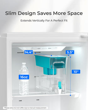 Waterdrop Slim top-handle design for easy lifting and pouring.