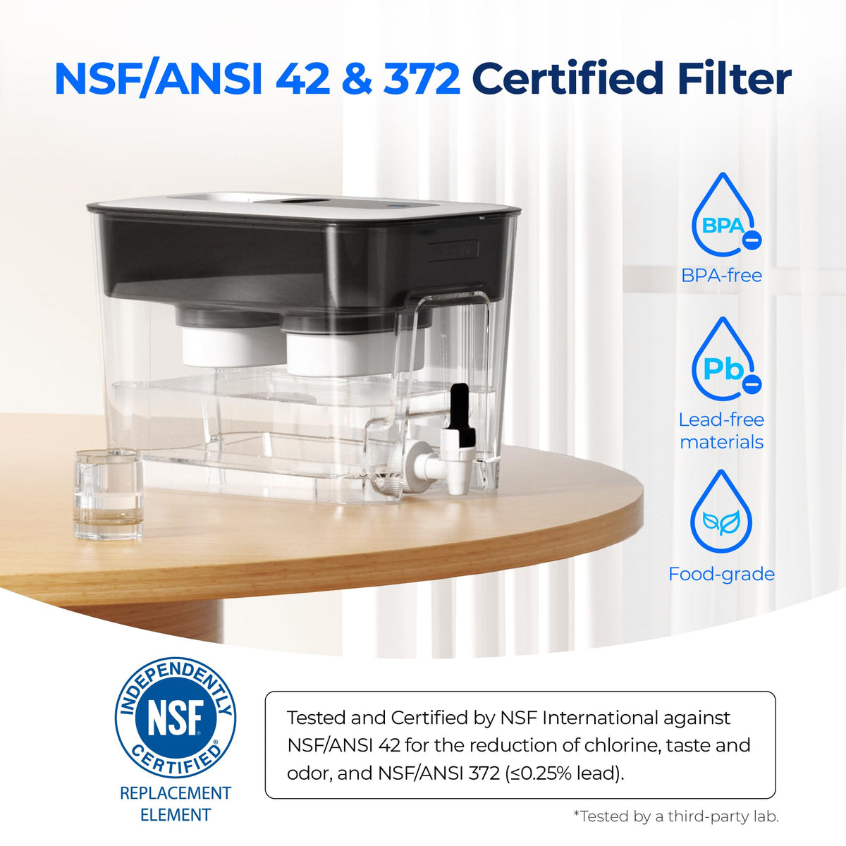 Waterdrop WFD-22L-DF black gloss finish in a modern kitchen