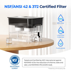Waterdrop WFD-22L-DF black gloss finish in a modern kitchen
