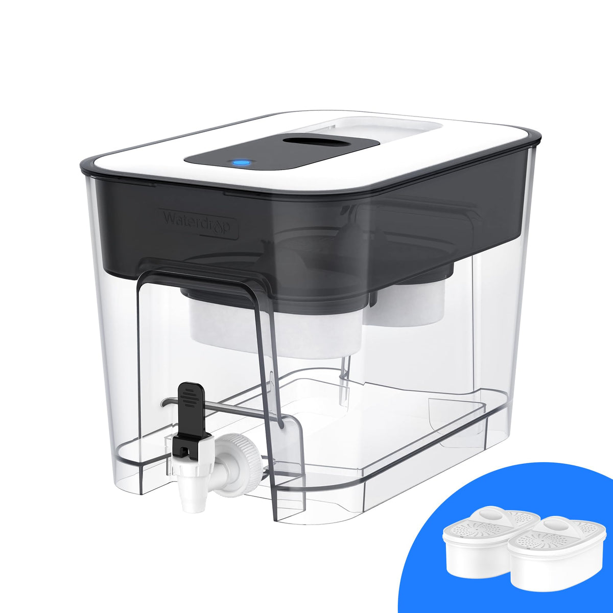 Waterdrop WFD-22L-DF front view with 40-cup capacity for family hydration