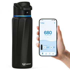 WaterH BOOST bottle reminder lid highlights hydration goals for steady daily habits