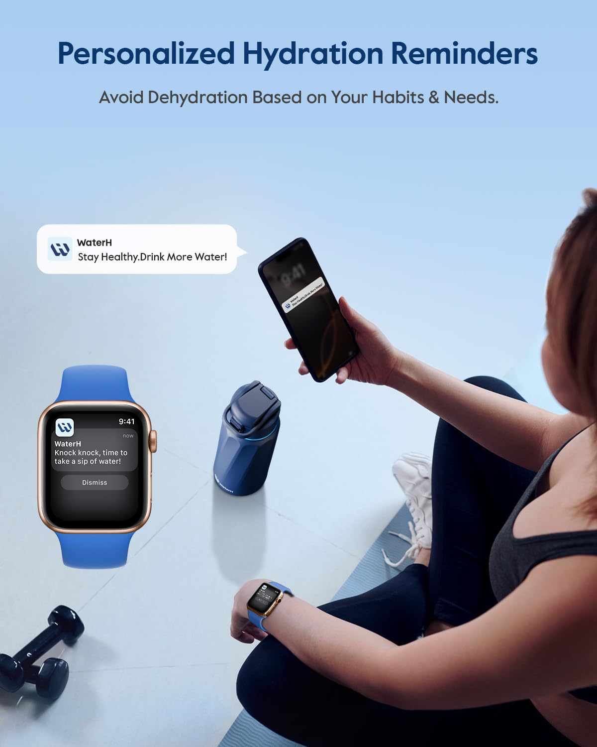 WaterH BOOST leak-proof vacuum bottle keeps beverages cold and fizzy