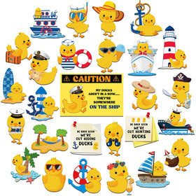 Watersay duck-cruise-door-magnet-collection on a metal cabin door for easy cabin identification