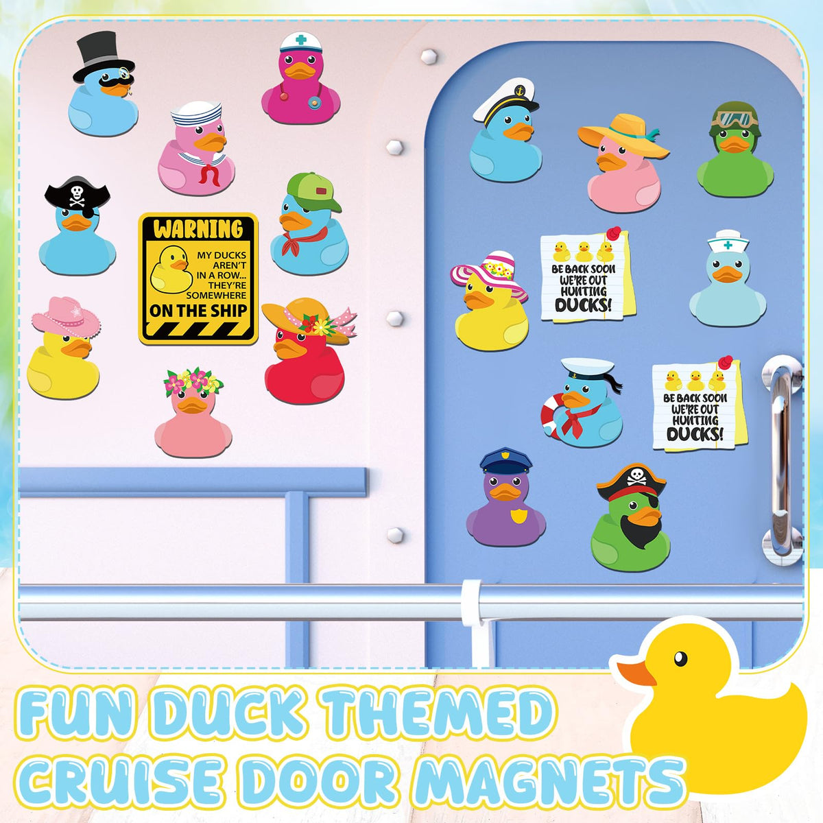 Watersay duck door magnet groom design creates memorable, themed cabin accents.