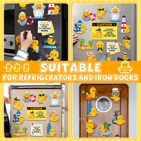Watersay sunbathing-duck-door-magnet adds vibrant cabin ambiance on metal surface