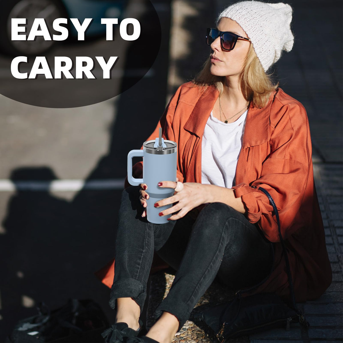 WATERSY 30-ounce capacity fits long outings and road trips.