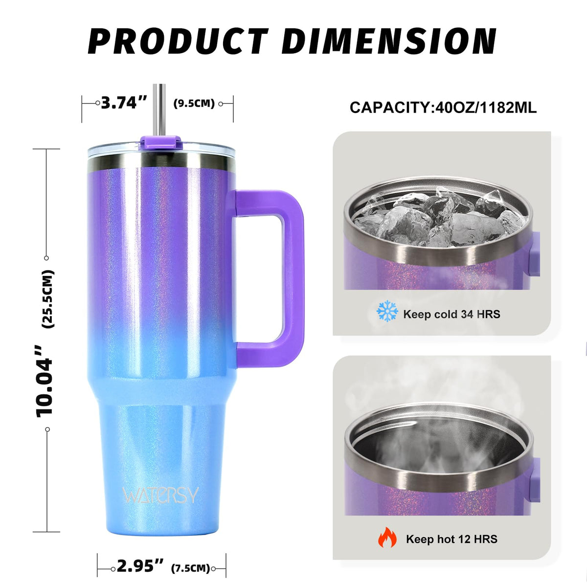 Watersy 304 stainless steel construction ensures durability and rust resistance.
