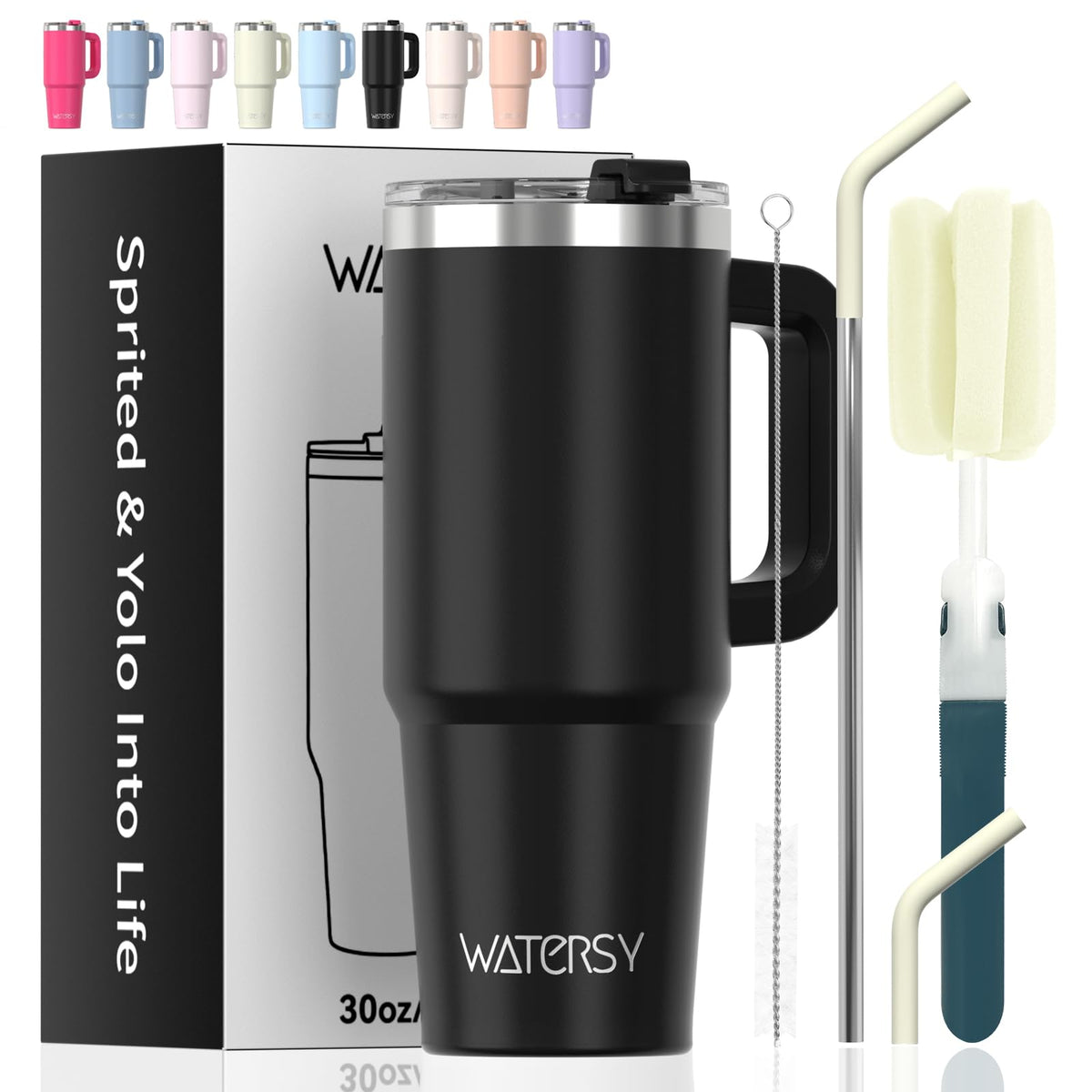 Watersy 30oz tumbler with handle for easy grab-and-go hydration