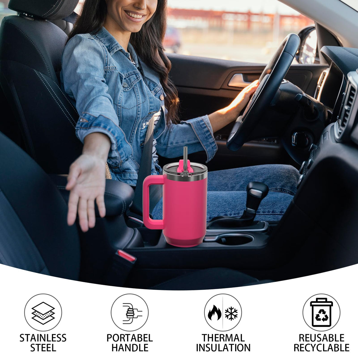 Watersy tumbler designed for camping and road trips.