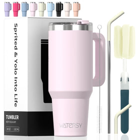 WATERSY 40oz tumbler with handle for easy on-the-go hydration.