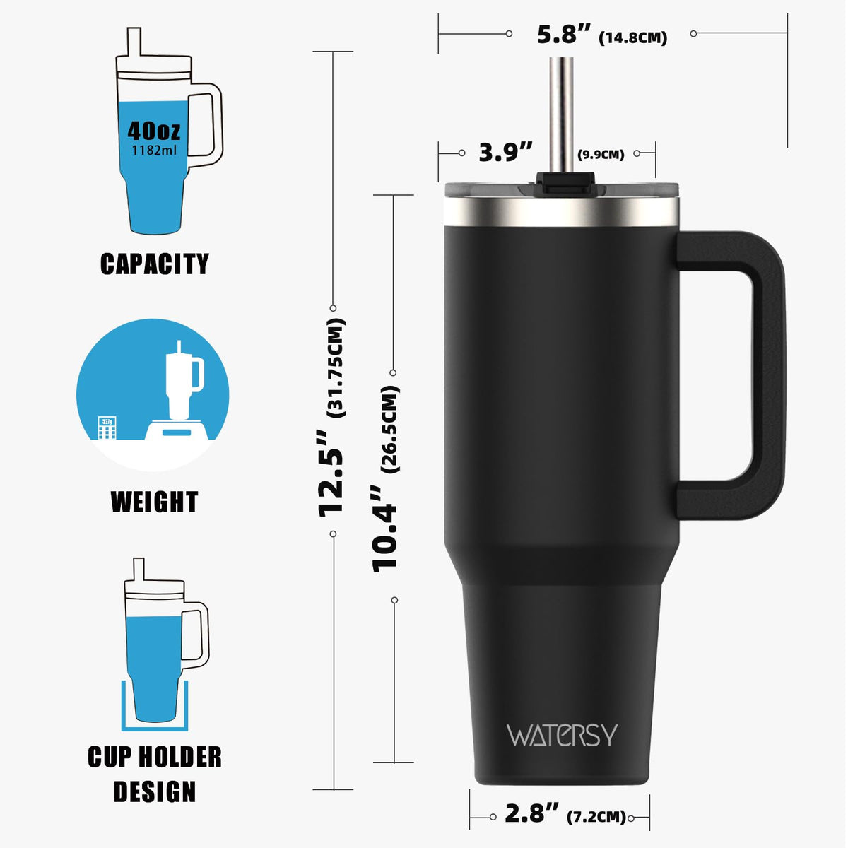 Watersy ideal on-the-go companion for iced tea or coffee.
