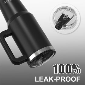 Watersy leak-proof lid demonstrates spill-free portability.