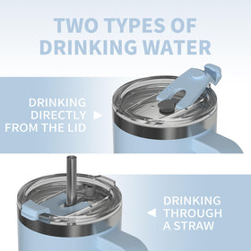 WATERSY leak-proof travel cup in blue prevents spills on the go.