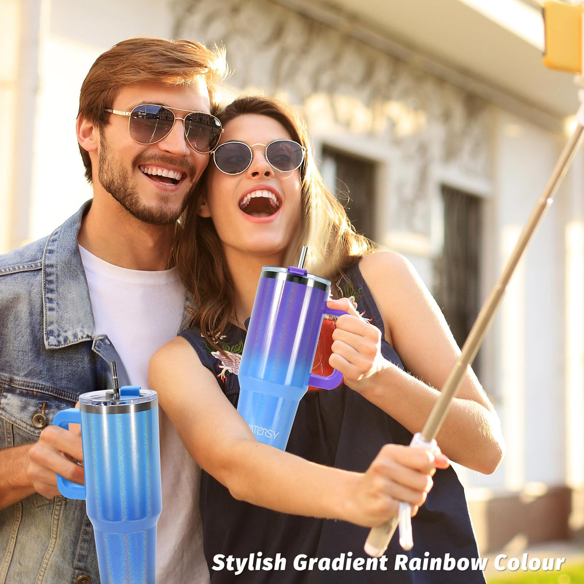 Watersy on-the-go hydration solution for iced tea, coffee, and cold drinks.