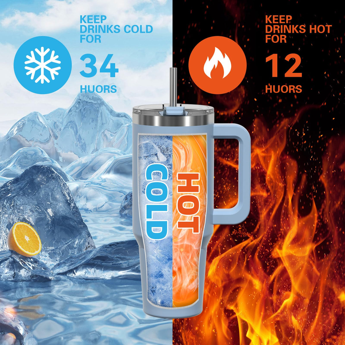 WATERSY stainless steel double-wall insulated body preserves beverage temperature.