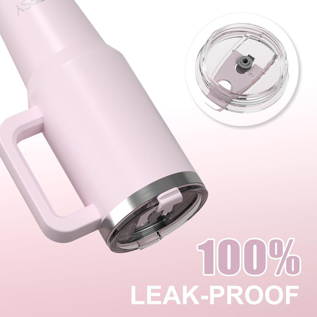 WATERSY tumbler with wide opening for easy cleaning and filling.