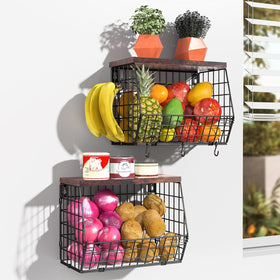 Wawocs wall-mount fruit basket saves counter space.