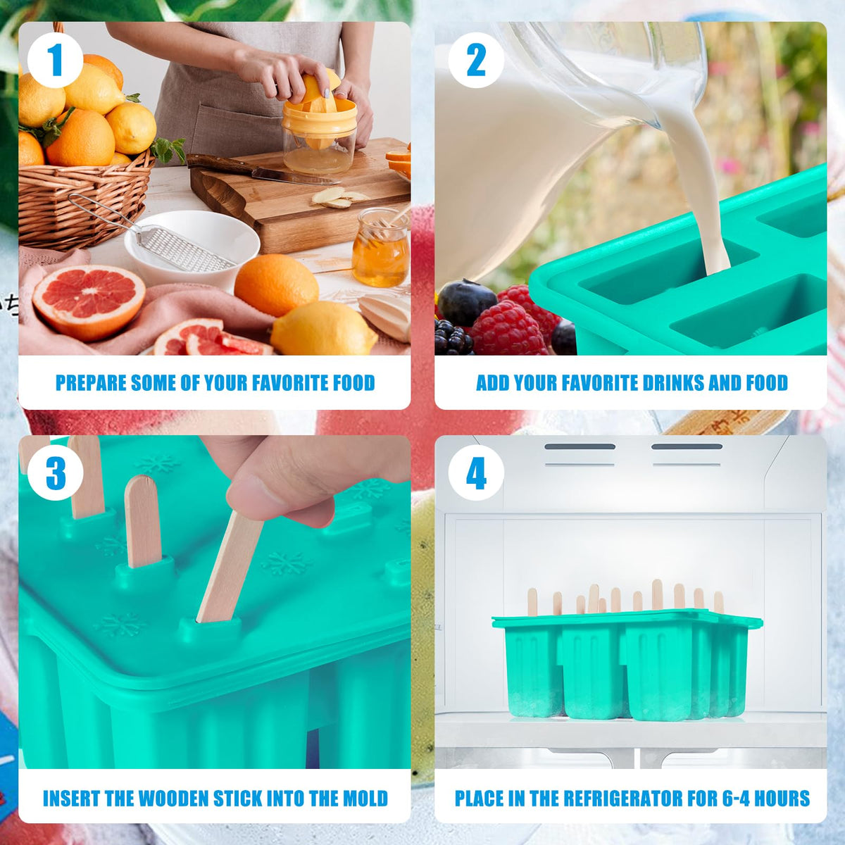 Waybesty 50 sticks pack for easy ice pops