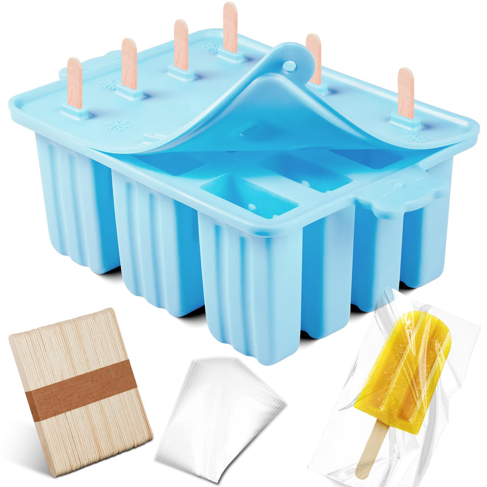 Waybesty popsicle molds sky blue 12 cavities for quick batch freezing