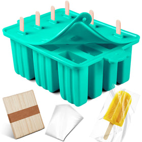 Waybesty blue 12-cavity silicone popsicle molds for homemade treats