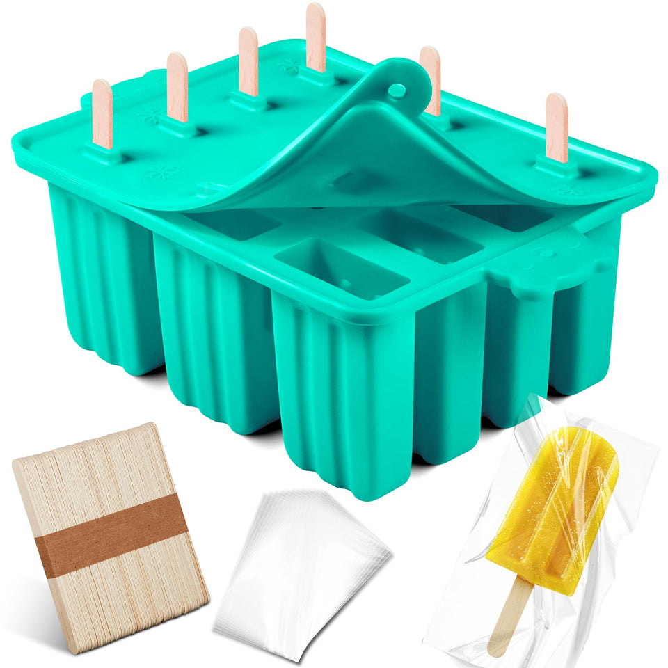 Waybesty blue 12-cavity silicone popsicle molds for homemade treats