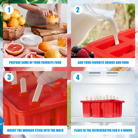 Waybesty red silicone popsicle mold flexible and leak-free design
